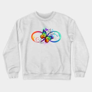 Bright infinity with rainbow butterfly Crewneck Sweatshirt